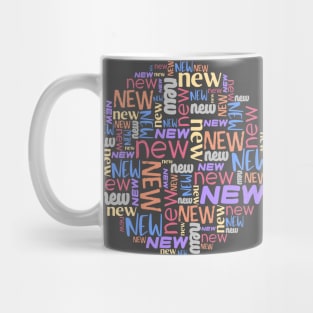 Word collage: NEW (multiple colors) Mug